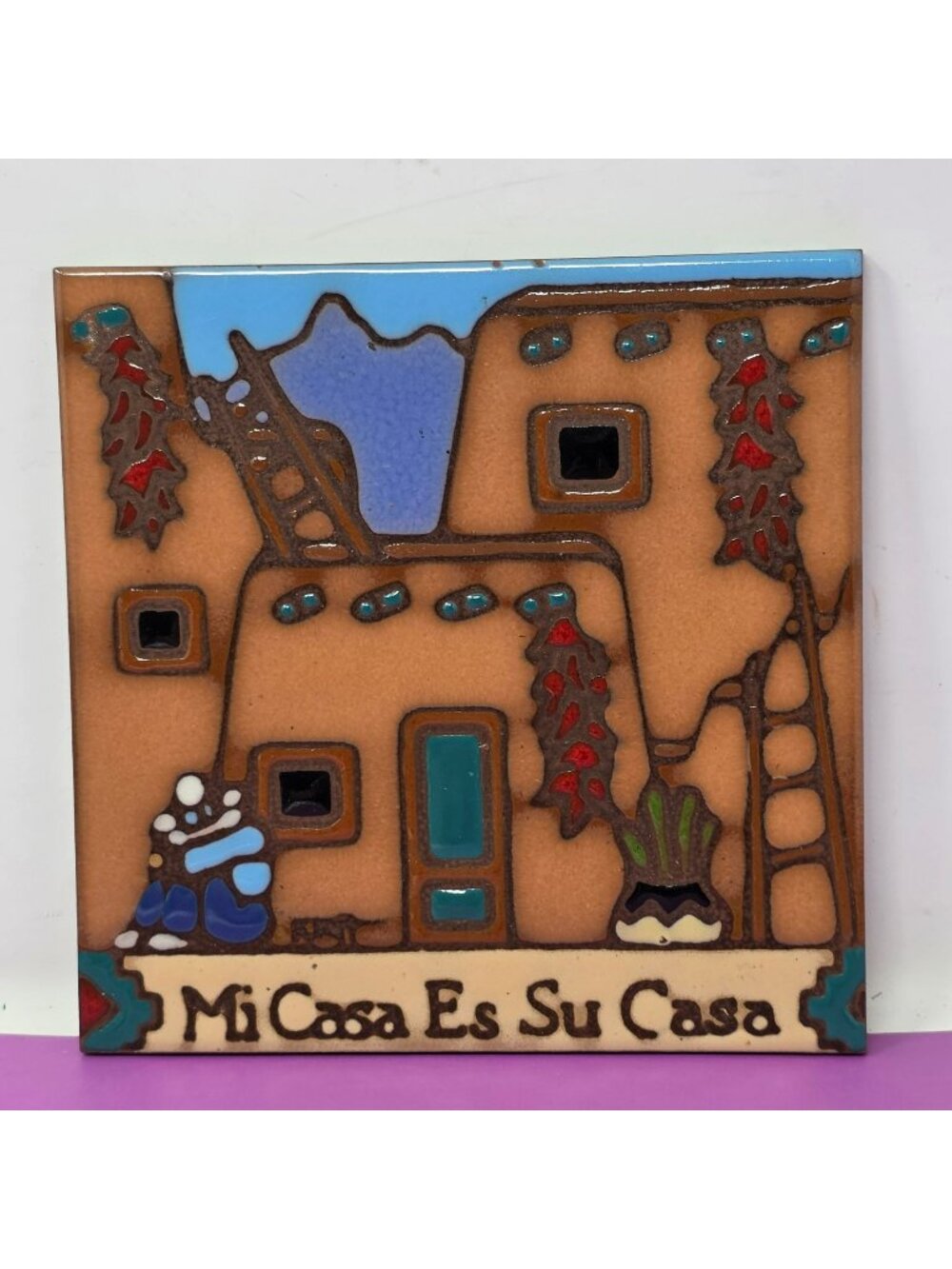 Earthtones‎ Mi Casa Es Su Casa Southwest Ceramic Tile Wall Décor 1995 Tucson USA